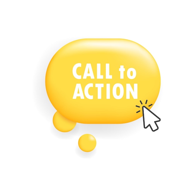 Call to action button Flat yellow cursor on button call to action button icon Vector icon