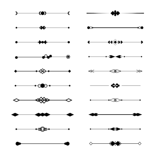 Calligraphic border divider frame design geometry style modern calligraphy