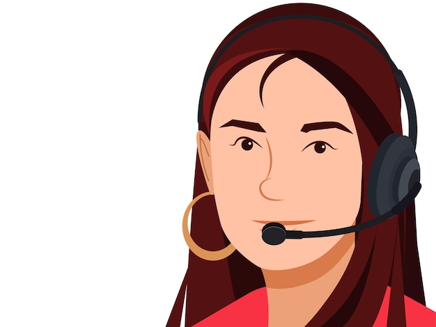 calling girl telephone operator woman as a customer center