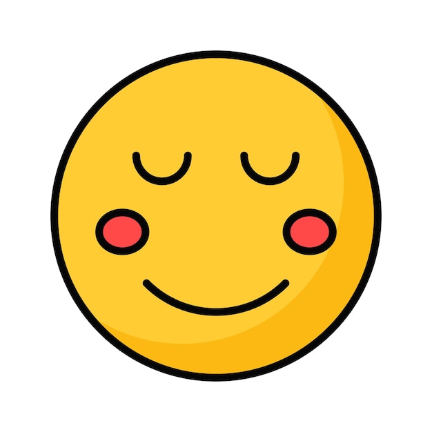Calm face emoji icon proud cool expressions vector design