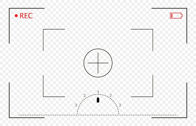 Camera frame viewfinder vector screen of video recorder digital display with photo camera frames with transparent background