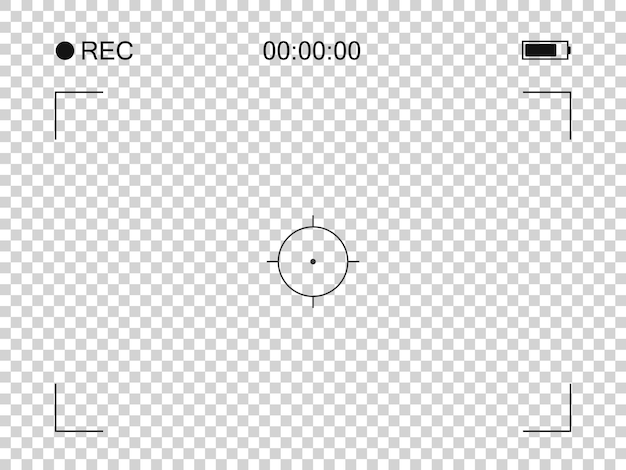 camera horizontal viewfinder template on a transparent background vector graphic design