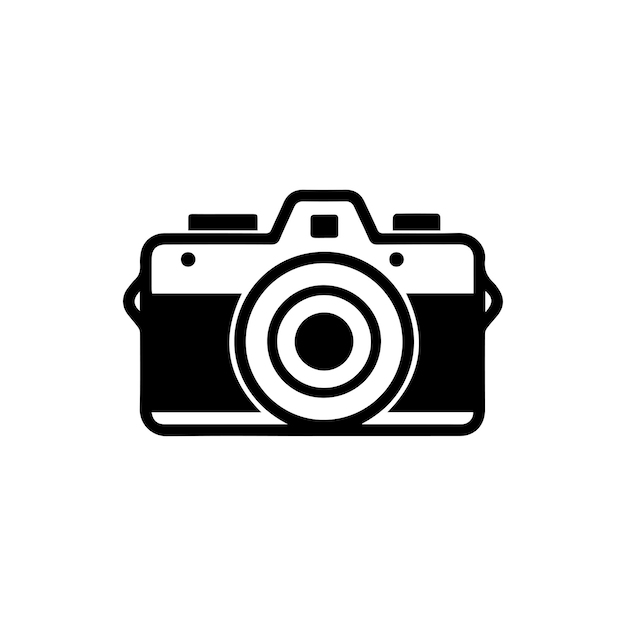 Camera icon Black camera icon on white background Vector illustration