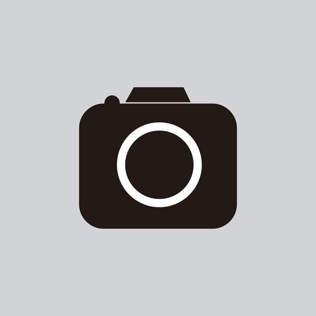 Camera icon Gray background with black Vector illustration Eps 10 resources graphic element