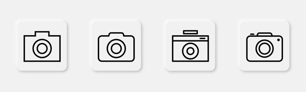Camera icon set Photo camera icon in outline Photo and video symbol Web camera icon Webcam pictogram