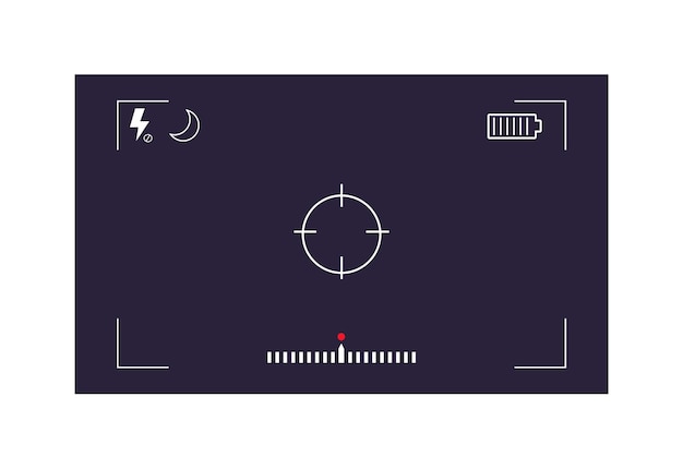 Camera interface with setting isolated on white background