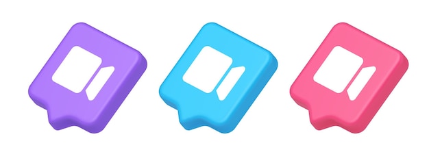 Camera photo video shooting multimedia content creation button 3d realistic icon