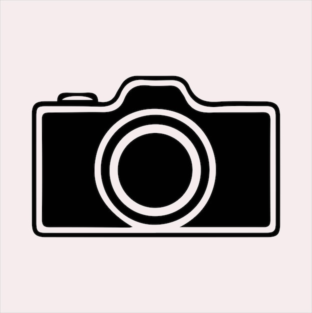 Camera silhouette vector on a white background
