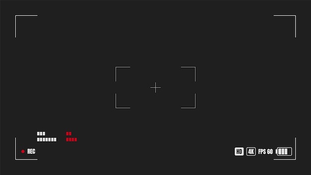 Camera viewfinder template black background 4K resolution video rec frame Video recording screen