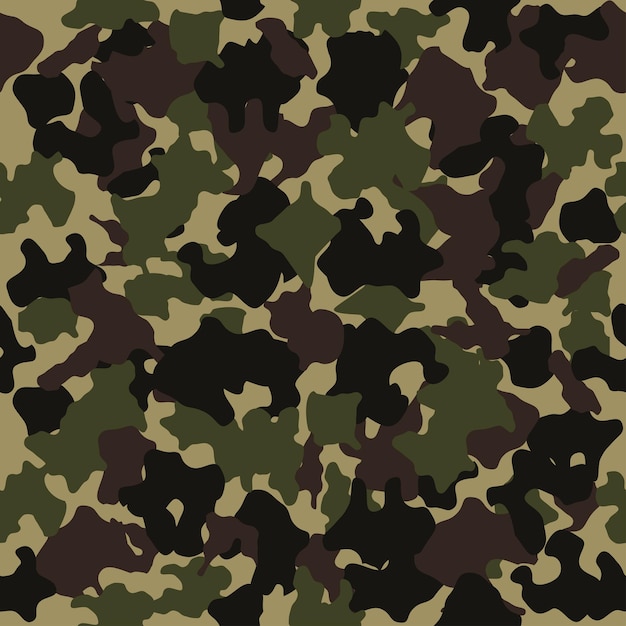 Camouflage seamless pattern Fashion design for masking military style Green brown black