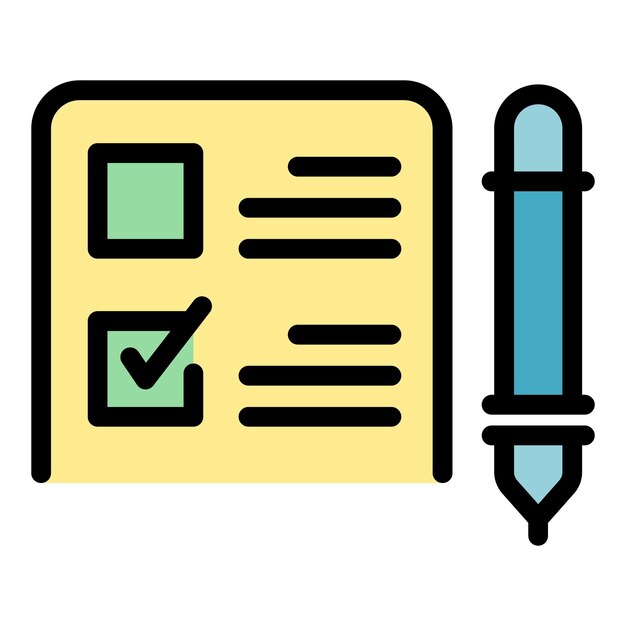 Campaign survey icon Outline campaign survey vector icon color flat isolated