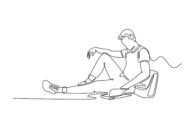 Campus activity concept Single line draw design vector graphic illustration