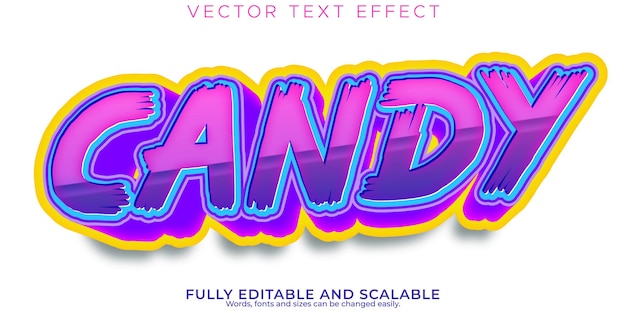 candy sticker text effect editable modern and creative text style