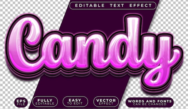 Candy Sugar Sweet Yummy Cute Fully Editable Vector Text File