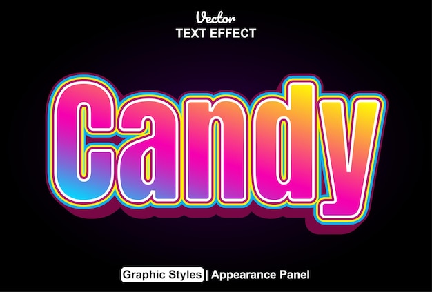 Candy text effect with graphic style and editable