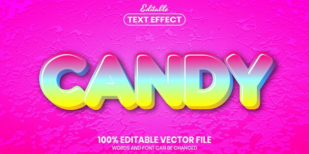 Candy text, font style editable text effect