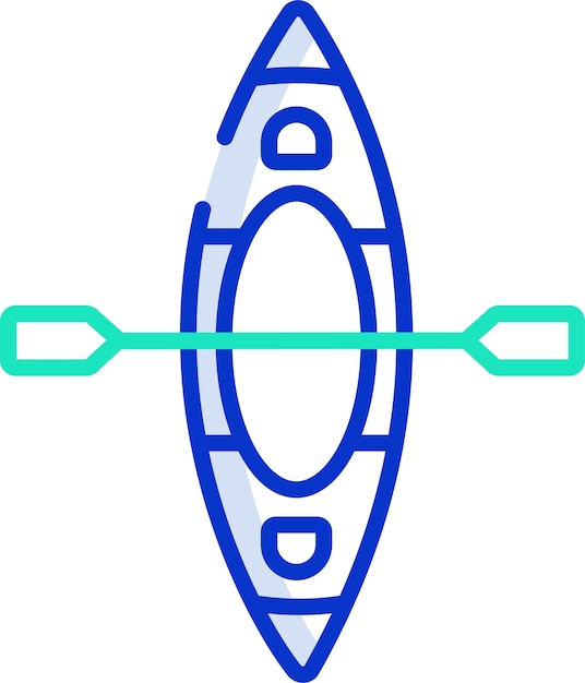 Canoesolid outline color vector illustration