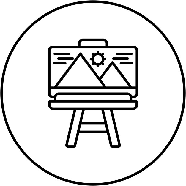 Canvas And Easel icon vector image Can be used for Creativity