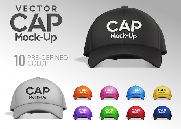 cap in front view with predefined color