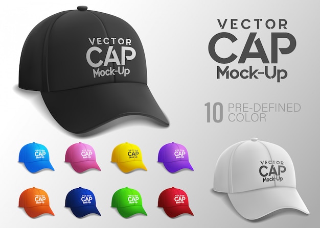 cap in side view with predefined color