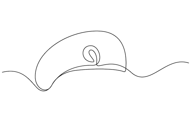 Captain sailor Hat one line drawing one continuous line drawing of police hat
