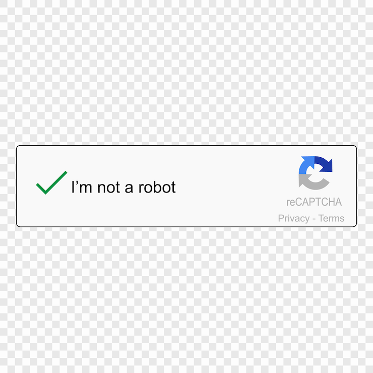 Vektör captcha i'am on a robot. 