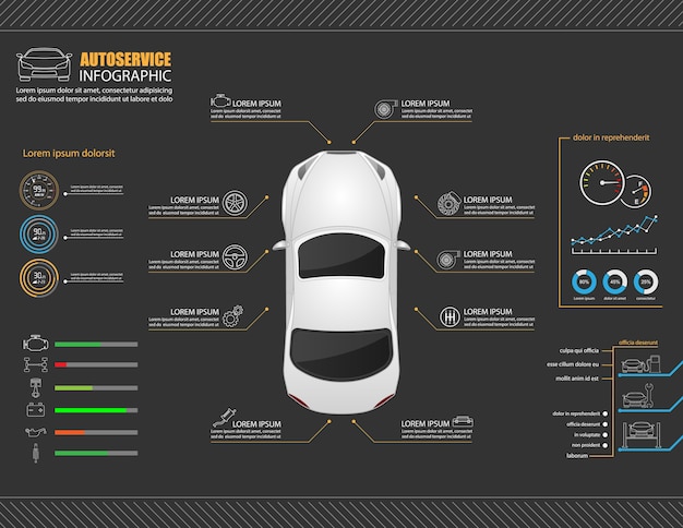 Car auto service infographics design