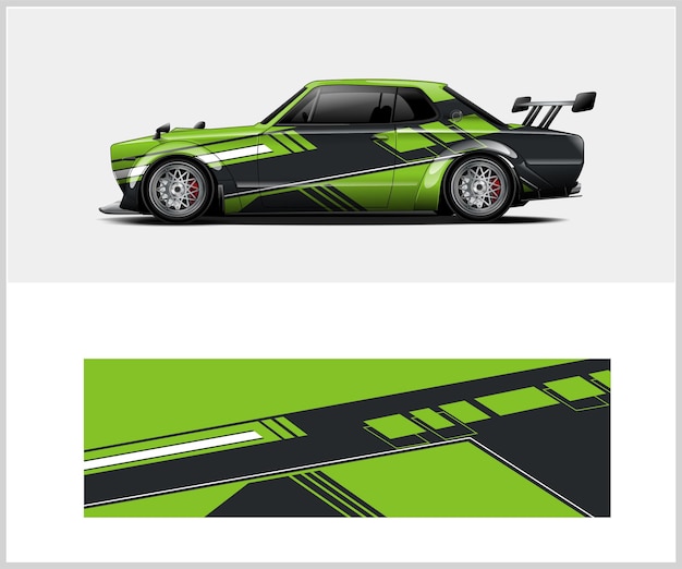 Car decal wrap design vector.