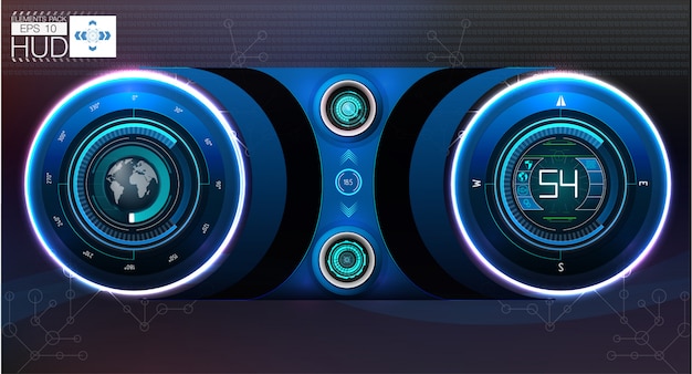 car hud dashboard. abstract virtual graphic touch user interface.