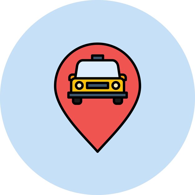 Car Location Flat Illustration