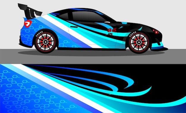 Car wrap decal designs Premium Vector