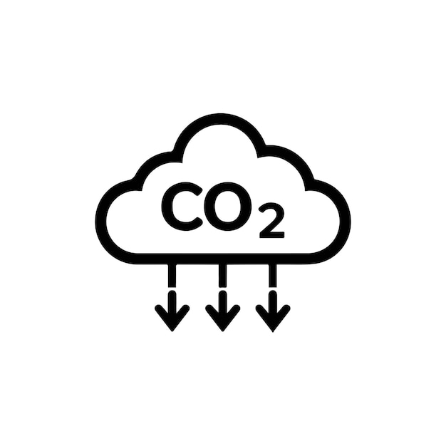 Carbon dioxide gas black outline icon nature pollution design