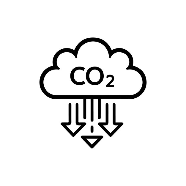 Carbon dioxide gas black outline icon nature pollution design