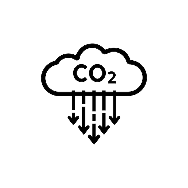 Carbon dioxide gas black outline icon nature pollution design