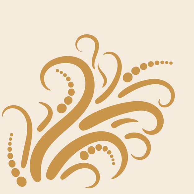 card with abstract curly element curl swirl