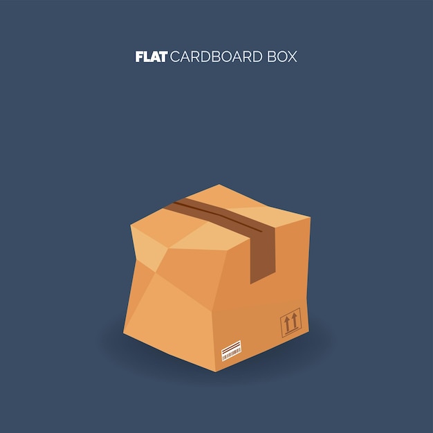 Carton cardboard box Delivery and packaging Transportation shippingFlat style