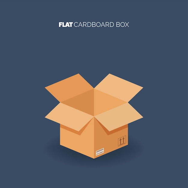 Carton cardboard box Delivery and packaging Transportation shippingFlat style
