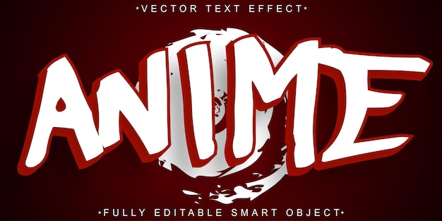 Cartoon Anime Vector Fully Editable Smart Object Text Effect