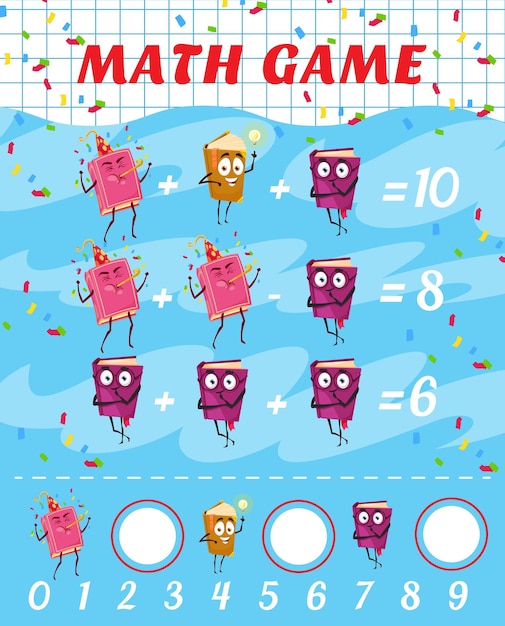 Cartoon bestseller books characters math game