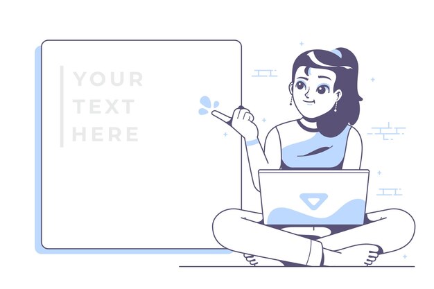 cartoon blank space board mock up template illustration