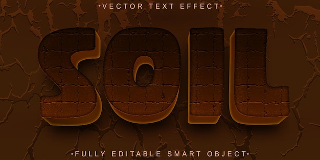 Cartoon Brown Soil Vector Fully Editable Smart Object Text Effect