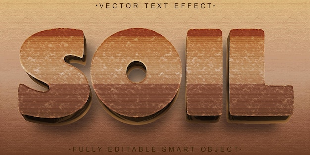 cartoon brown soil vector fully editable smart object text effect