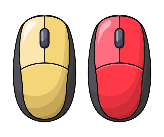 cartoon computer mouse wireless computer mouse isolated on white background