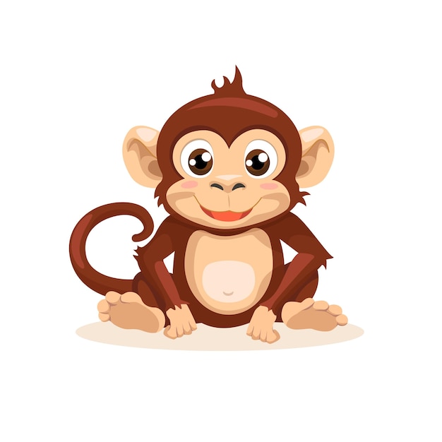 Cartoon cute baby Monkey
