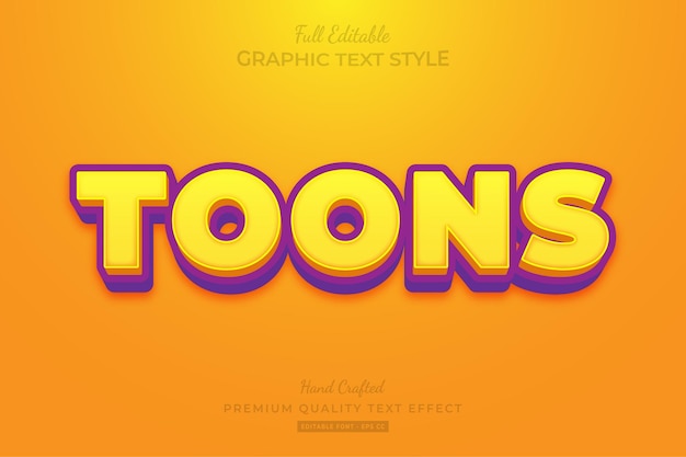 cartoon editable text effect font style