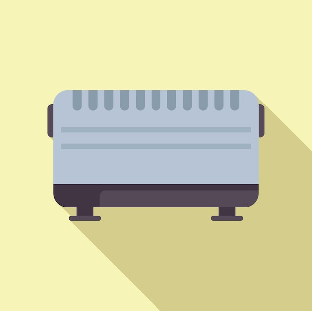 Cartoon electric heater on yellow background