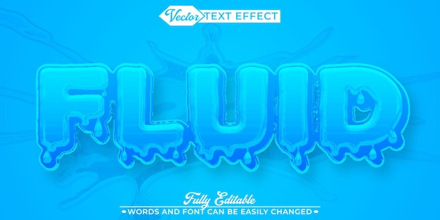 cartoon fluid water vector editable text effect template