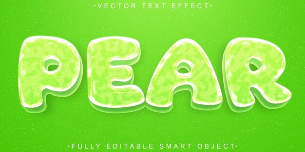 cartoon fresh fruit pear vector fully editable smart object text effect