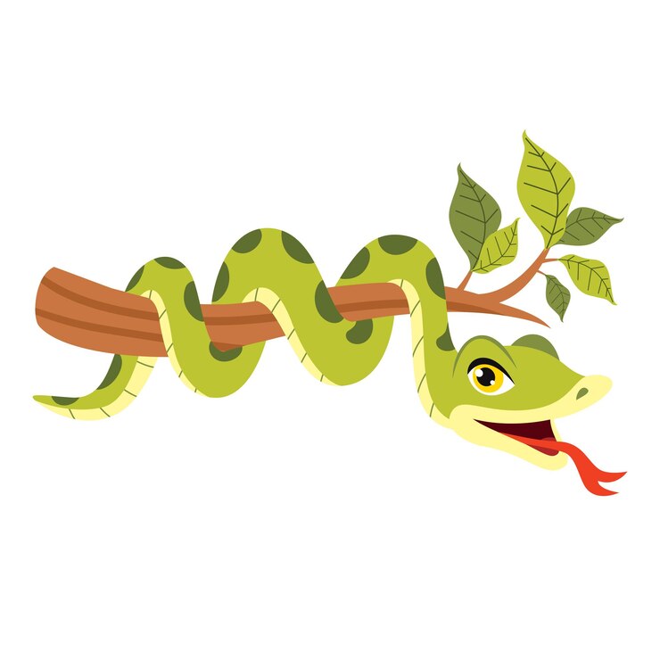 Vektor cartoon illustration of a snake
