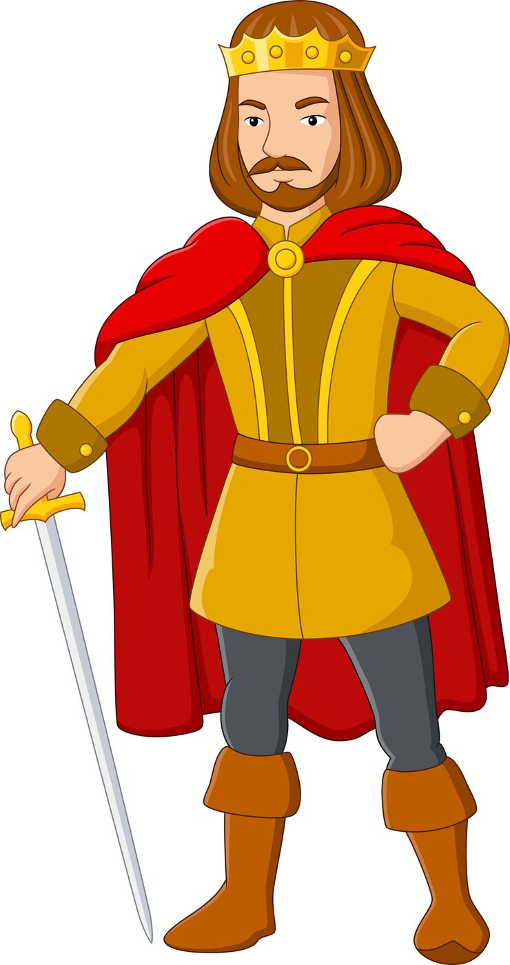 Vektör cartoon king holding a sword